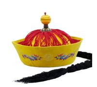 Cappello orientale Hanfu, cappello in feltro per costumi, decorazione per feste, cappello a coda di cavallo, cappello orientale in stile cinese, cappello da imperatore, antico cappello mandarino con