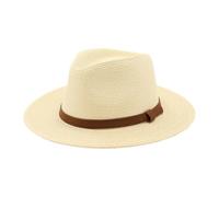 Cappello Panama Estivo, Cappello di Paglia Panama per Donna e Uomo Unisex, Cappello a Tesa Larga UPF 50 Pieghevole e Intrecciato Intensivo