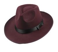 Cappello Panama rigido da uomo e donna a tesa larga cappello autunnale nero da viaggio, Rd1., Taglia unica