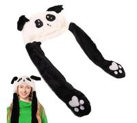 Cappello panda invernale, cappello panda | Cappelli con cappuccio di novità,Cappello invernale per animali luminosi cappelli con cappuccio divertenti con orecchie mobili per feste