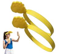 Cappello parasole Hands-Free, fascia per capelli a forma di mano stravagante stampata in 3D, un cappello da sole divertente, design leggero e portatile, per spiaggia, piscina, giardinagg yellow 2 pcs
