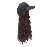 Cappello Parrucca per capelli - Cappello da Baseball con texture riccia, stile di estensione lungo intrecciato, accessorio per costume con tinta naturale | Per abbigliamento casual da viaggio