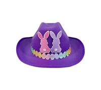 Cappello Pasquale Da Cowboy: Cappello Da Cowboy Con Orecchie Da Coniglio, Copricapo In Costume Occidentale Con Orecchie Da Coniglio, Simpatico Berretto Da Festa | Kit Copricapo Leggero Regolabile In T