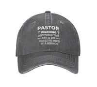 Cappello Pastor Warning Anything You Say Stile Streetwear Cappelli Golf Taglia Regolabile Cappellino Sport per Compleanno Ciclismo Uomo