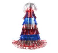 Cappello Patriottico Nappa Festa Rosso Argento per Memorial Day e Veterans D