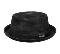 Stetson Pennsylvania Pigskin Pork Pie in Pelle da Uomo - Cappello in Pelle suina - Pork Pie Foderato - Fedora in Used Look Estate/Inverno - Cappello Robusto Nero XL (60-61 cm)