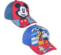 Cappello per Bambini di Topolino, Paperino e Pluto - Rosso - Da 2 a 8 Anni - Con Cotone e Poliestere - Berretto per Bambini con Strappo sul Retro Regolabile - Prodotto Originale Ideato in Spagna