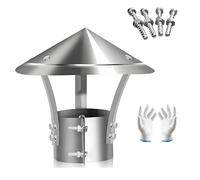 Cappello per Camino Acciaio Inossidabile Copertura di Ventilazione 100mm 110mm 150mm 160mm Rete Antipioggia per Fumaiolo Comignolo(140mm)
