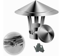 Cappello per Camino Esterno 60mm 80mm 120mm Cappello Camino Antipioggia Protezione per Canna Fumaria Esterna Cappello per Camino Cappa per Stufe e Caminetti a Pellet(190mm)