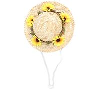Cappello per Cani, Cappelli per Cani Cappello Ad per Cani Cappello da Sole per Animali Domestici con Fiori Mini Cappello di Paglia Divertente Cappello da Sombrero Messicano