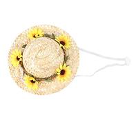 Cappello per Cani, Cappello Ad per Cani Cappello Ad per Cani Cappello da Sole per Animali Domestici con Fiori Mini Cappello di Paglia Divertente Cappello Sombrero