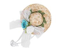 Cappello per Cani, Cappello Ad per Cani Cappello Ad per Cani Cappello da Sole per Animali Domestici con Fiori Mini Cappello di Paglia Divertente Cappello Sombrero