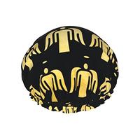 Cappello per capelli con orlo elasticizzato riutilizzabile da donna Angelo d'oro santo con ali Gesù Cuffia da a doppia impermeabile Cuffia da bagno
