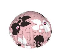 Cappello per capelli con orlo elasticizzato riutilizzabile da donna Barboncino anziano Cane carino Cuffia da a doppia impermeabile rosa