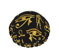 Cappello per capelli con orlo elasticizzato riutilizzabile da donna Cuffia da a impermeabile doppia Ankh egiziana antica