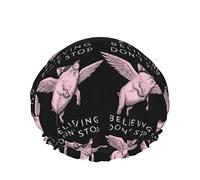 Cappello per capelli con orlo elasticizzato riutilizzabile da donna Don't Stop Believing My God Double Cuffia da a impermeabile Cuffia da bagno