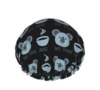 Cappello per capelli con orlo elasticizzato riutilizzabile da donna I miei giochi di parole sono Koala Tea DoubleCuffia da a impermeabile Cuffia da bagno
