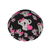 Cappello per capelli con orlo elasticizzato riutilizzabile da donna Love Cute Koala Bear DoubleCuffia da a impermeabile Cuffia da bagno