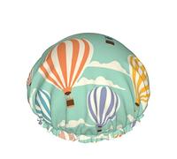 Cappello per capelli con orlo elasticizzato riutilizzabile da donna Mongolfiera Romantik Turkey Double Cuffia da a impermeabile Cuffia da bagno