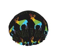 Cappello per capelli con orlo elasticizzato riutilizzabile da donna Oh Deer Im Queer Divertente Gay Pride Double Cuffia da a impermeabile Cuffia da bagno