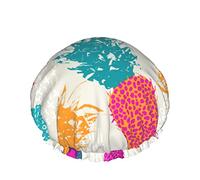 Cappello per capelli con orlo elasticizzato riutilizzabile da donna Retro Summer Pine Fruit Double Cuffia da a impermeabile Cuffia da bagno
