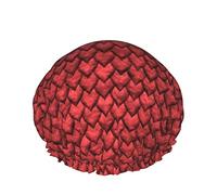 Cappello per capelli riutilizzabile con orlo elasticizzato da donna 3d Red Dragon Scale Skin Double Cuffia da a impermeabile Cuffia da bagno