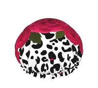 Cappello per capelli riutilizzabile con orlo elasticizzato da donna Animal Leopard Zebra Rose Pink DoubleCuffia da a impermeabile Cuffia da bagno