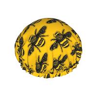 Cappello per capelli riutilizzabile con orlo elasticizzato da donna Bee Mode Buzz DoubleCuffia da a impermeabile Cuffia da bagno