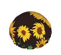 Cappello per capelli riutilizzabile con orlo elasticizzato da donna Cappello da bagno impermeabile con doppia cuffia da a giapponese con grande sole