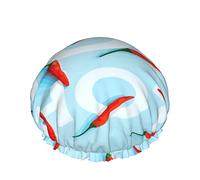 Cappello per capelli riutilizzabile con orlo elasticizzato da donna Chili Red Troppo caldo DoubleCuffia da a impermeabile Cuffia da bagno