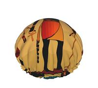 Cappello per capelli riutilizzabile con orlo elasticizzato da donna Cuffia da bagno impermeabile per la vita del sole dell'antico Egitto