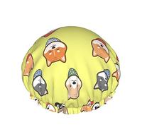 Cappello per capelli riutilizzabile con orlo elasticizzato da donna Cute Japan Dog Shiba Inu Double Cuffia da a impermeabile Cuffia da bagno