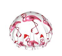 Cappello per capelli riutilizzabile con orlo elasticizzato da donna Fenicotteri natalizi Regali di Natale Doppia cuffia da a impermeabile Cuffia da bagno
