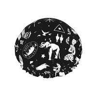 Cappello per capelli riutilizzabile con orlo elasticizzato da donna Muay Thai Flying Knee Thailandia Cuffia per a doppia impermeabile Cuffia da bagno