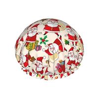 Cappello per capelli riutilizzabile con orlo elasticizzato da donna Natale Babbo Natale Cuffia da a impermeabile doppia Cuffia da bagno