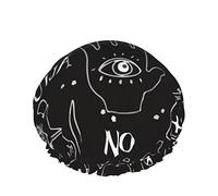 Cappello per capelli riutilizzabile con orlo elasticizzato da donna Ouija Cat Halloween Pattern DoubleCuffia da a impermeabile Cuffia da bagno