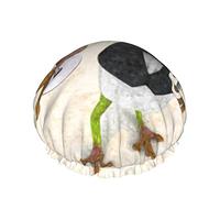 Cappello per capelli riutilizzabile con orlo elasticizzato da donna Puerto Rico Tree Frog Gentleman Double Cuffia da a impermeabile Cuffia da bagno