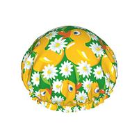 Cappello per capelli riutilizzabile con orlo elasticizzato da donna Rubber Duck Daisy Floral DoubleCuffia da a impermeabile Cuffia da bagno