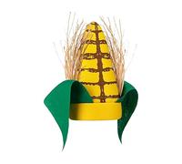 Cappello per costume da pannocchia, divertente abbigliamento alimentare, accessorio per festival, cosplay, copricapo interattivo da 28 cm con foglie verdi, dettagli marroni per eventi, feste, sfilate
