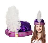 Cappello per costume da principe con turbante da principe con perle, splendido design con paillettes per un aspetto brillante e fotografici