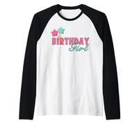 Cappello per festa di compleanno con stelle e palloncini, per bambine e donne Maglia con Maniche Raglan