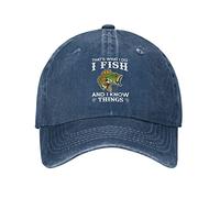 Cappello per gli amanti della pesca Questo è quello che faccio I Fish and I Know Things Cappello da baseball da donna Cappello alla moda, Blu navy, taglia unica