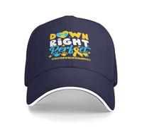 Cappello per la sensibilizzazione sulla sindrome di Down, Rock Your Socks, Nastro Blu e Giallo, Cappellino da Baseball per la