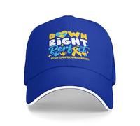 Cappello per la sensibilizzazione sulla sindrome di Down, Rock Your Socks, Nastro Blu e Giallo, Cappellino da Baseball per la