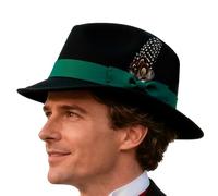 Cappello per Oktoberfest - 1 piccolo berretto con piume da uomo per il festival della birra da uomo, cappello invernale | Performance Hãt - Adatto per festival della birra, festival popolari, feste a