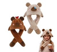 Cappello per orecchie in movimento - 2 Ornamento per la testa in peluche Capybara, Oggetti di scena fotografici per cappelli caldi - per bambini appassionati di cosplay creatori di contenuti