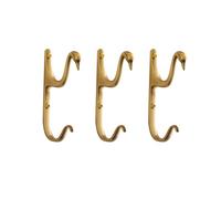 Cappello per Parete con Cigno in Ottone Spazzolato - Design Dorato Decorativo, Ideale per Asciugamani, Cappotti, Chiavi e Borse in Bagno/Camera da Letto,Gold-3pcs