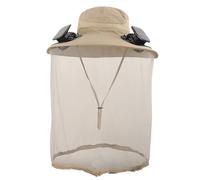Cappello per ventilatore solare - (Circonferenza della testa 56-60 cm) Cappello da sole UPF50+ con zanzariera | Secchio traspirante e impermeabile | Per uomini e donne escursionismo spiaggia campeggio