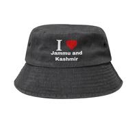 Cappello Pescator,Unisex Bucket Hat I Love Jammu And Kashmir Traspirante Cappello Trekking per Primavera Escursionismo Ciclismo