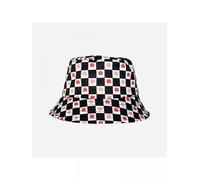 cappello pescatore bucket da donna leggero bianco nero scacchi rosso 33081